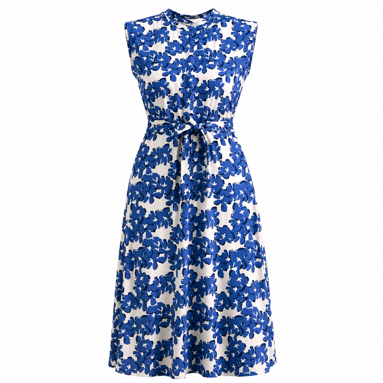 Medium Blue & White Flora Maternity Dress - Senqu