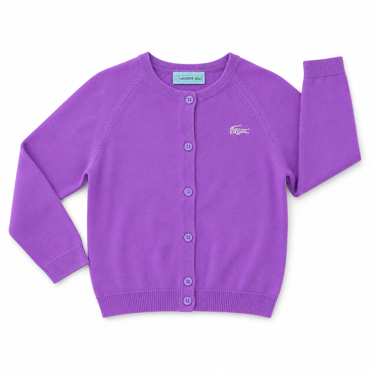6Y Purple Knitted Cardigan - Lacoste