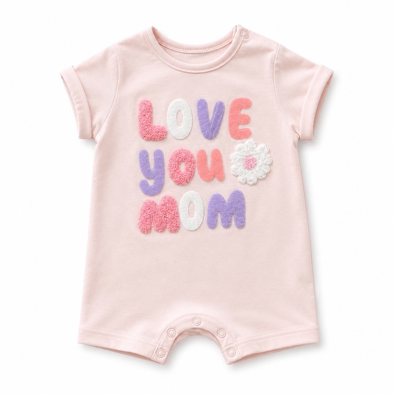 1-3M Pink Love You Mom Romper - Woolworths