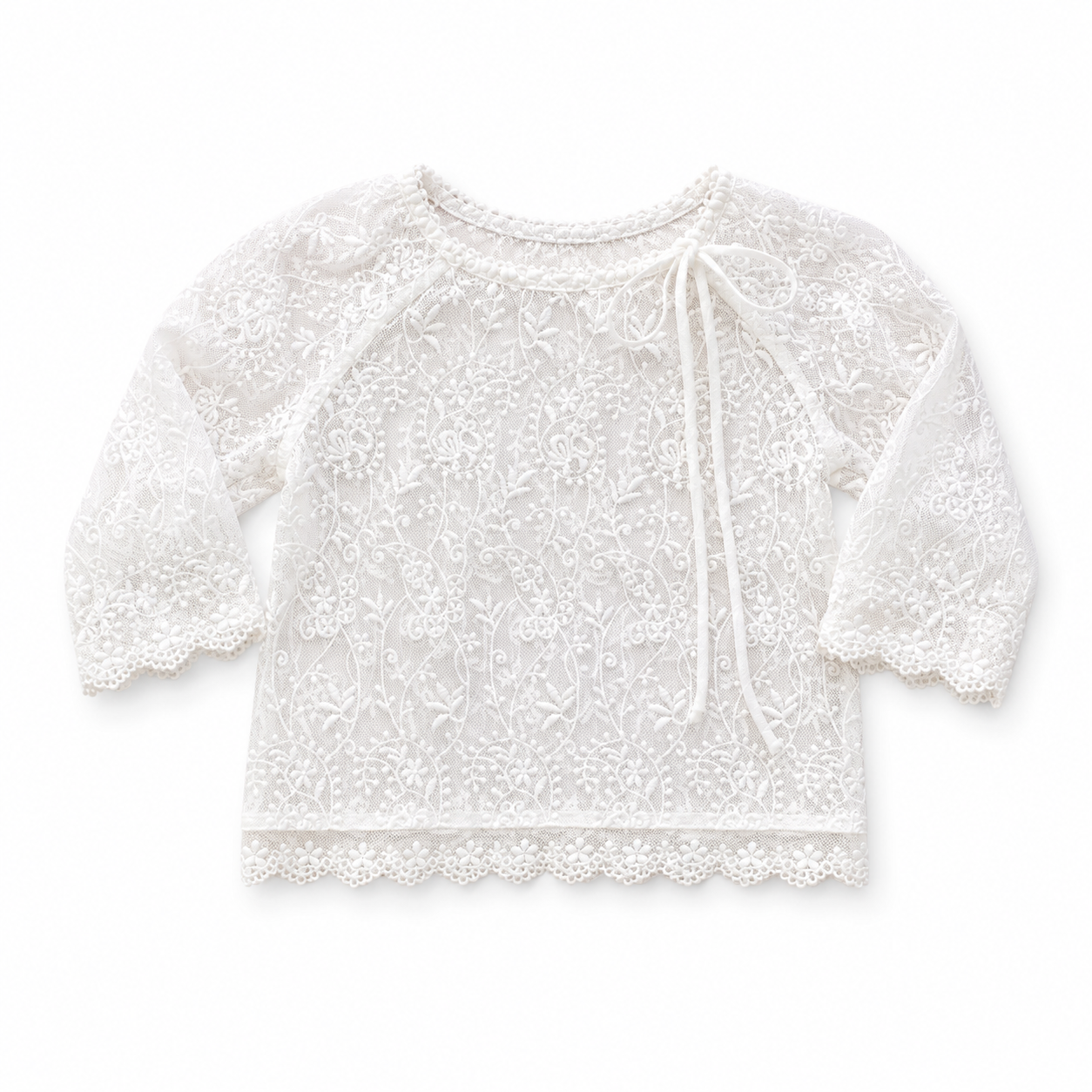 3-6M Lace Long Sleeve Classic Top