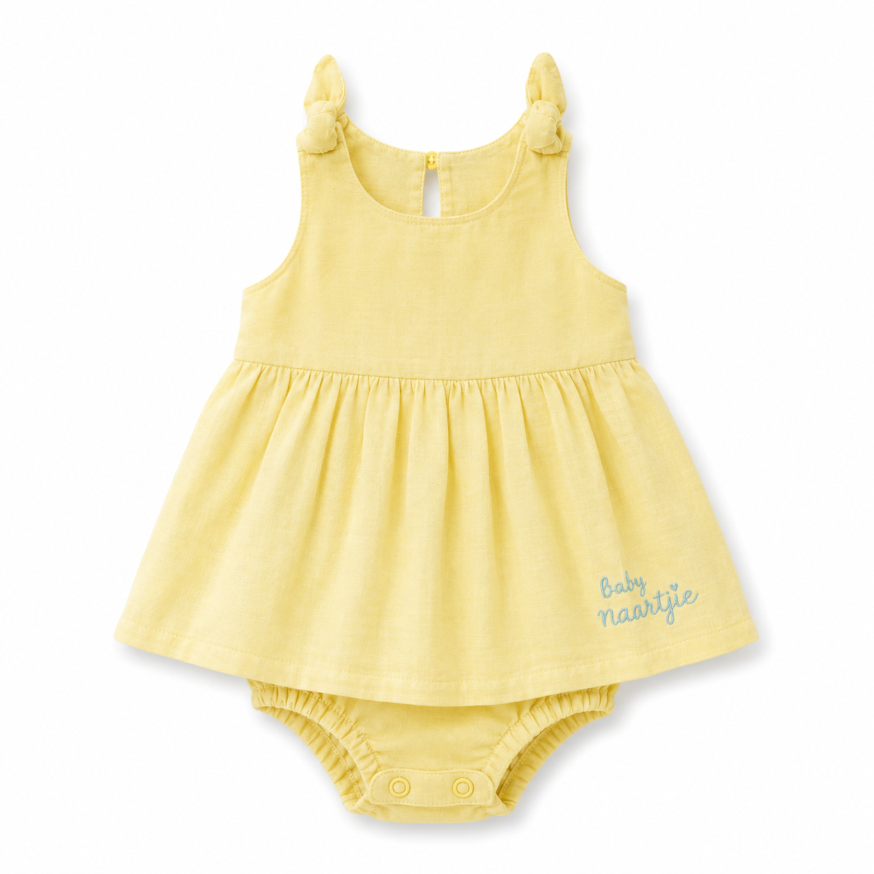 3-6M Yellow Cotton Super Cute Baby Romper with Attached Skirt - Naartjie