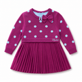 12-18M Maroon Knitted & Pleated Dress - Zara