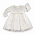 6-12M Beige & Gold Knitted Dress with Tulle Glitter Skirt -Woolworths