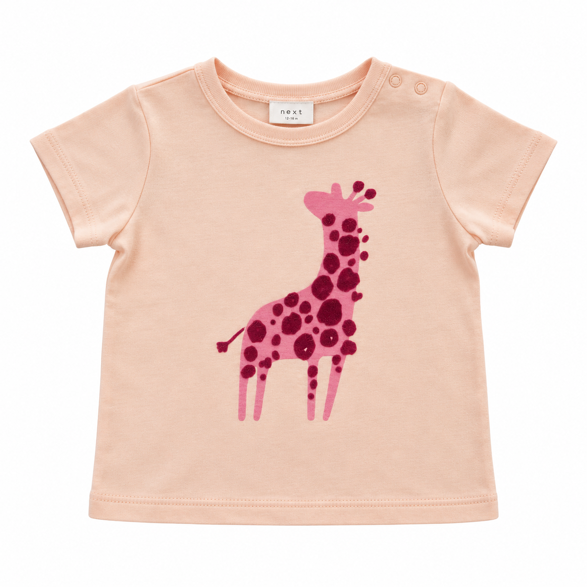 0-3M Peach & Pink Giraffe T-Shirt - Next