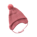 3-6M Coral Knit Pompom Beanie - Cuddlesome