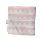 Pink & White Knit Scalloped Blanket - Emmy & Belle
