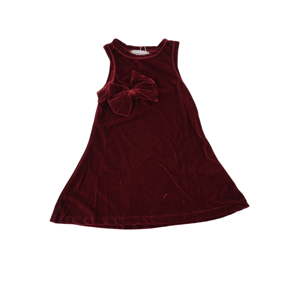2Y Maroon Velvet Bow Dress - Emmy & Belle