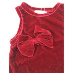 2Y Maroon Velvet Bow Dress - Emmy & Belle