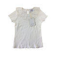 6M White Ruffled Collar Ribbed Top - Emmy & Belle