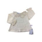 6M Cream Broderie Collar Cuffed Sleeve Top - Emmy & Belle