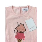 6M Pink "I love ice cream" Frill Sleeve Top - Emmy & Belle