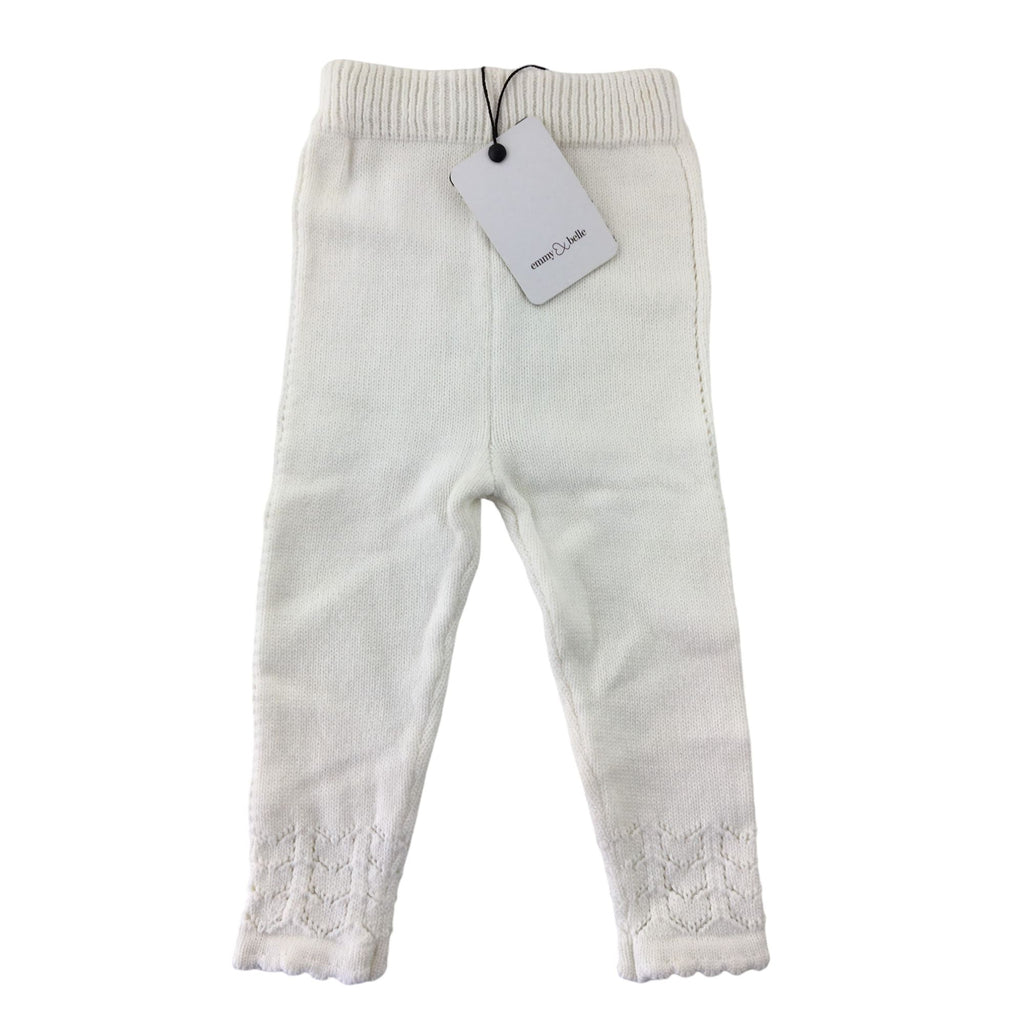 0-6M Cream Knit Leggings - Emmy & Belle