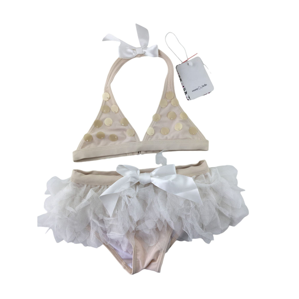 3Y Cream Sparkly Tutu Bikini - Emmy & Belle