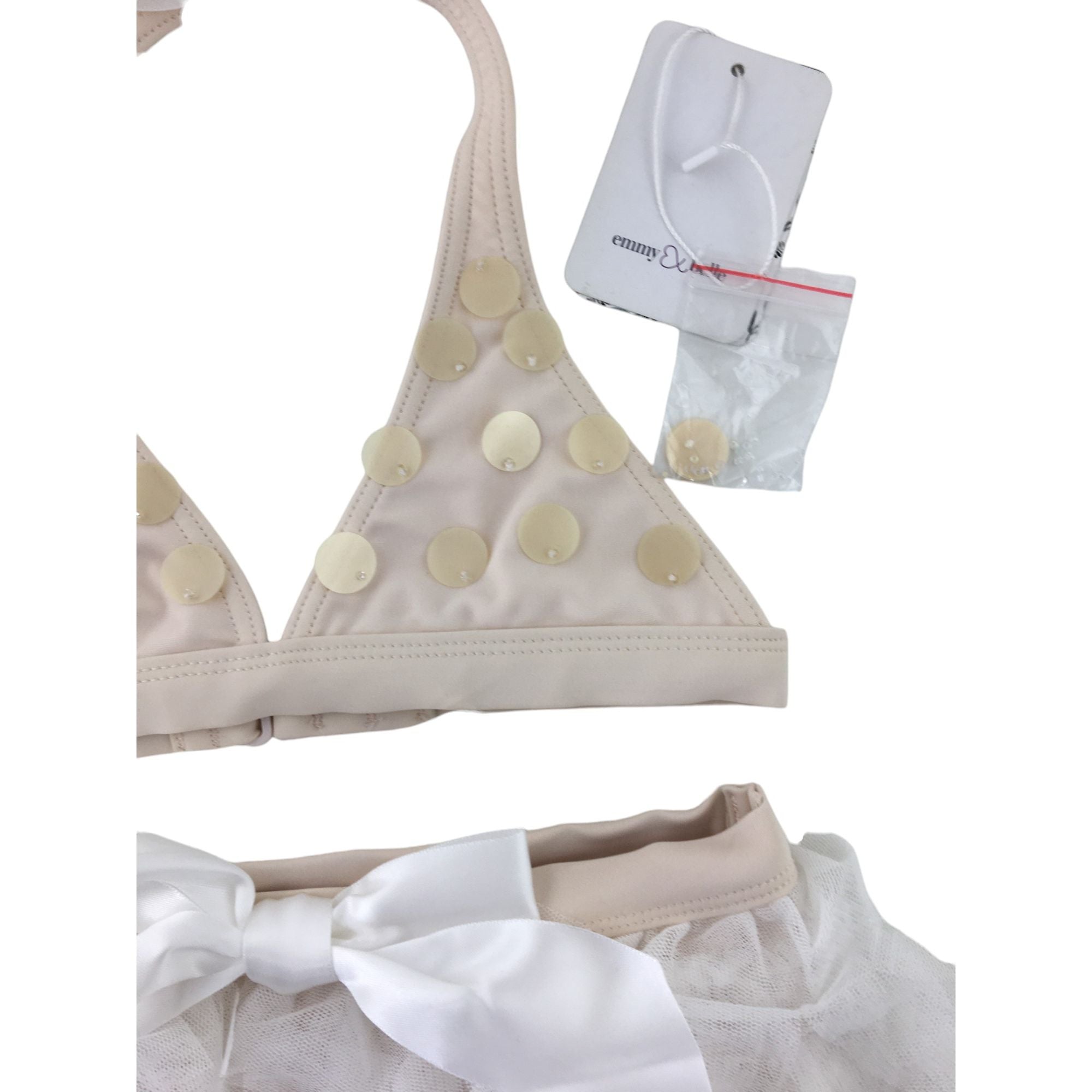 3Y Cream Sparkly Tutu Bikini - Emmy & Belle