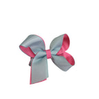 Pink & Blue Double Ribbon Bow Clip - Emmy & Belle