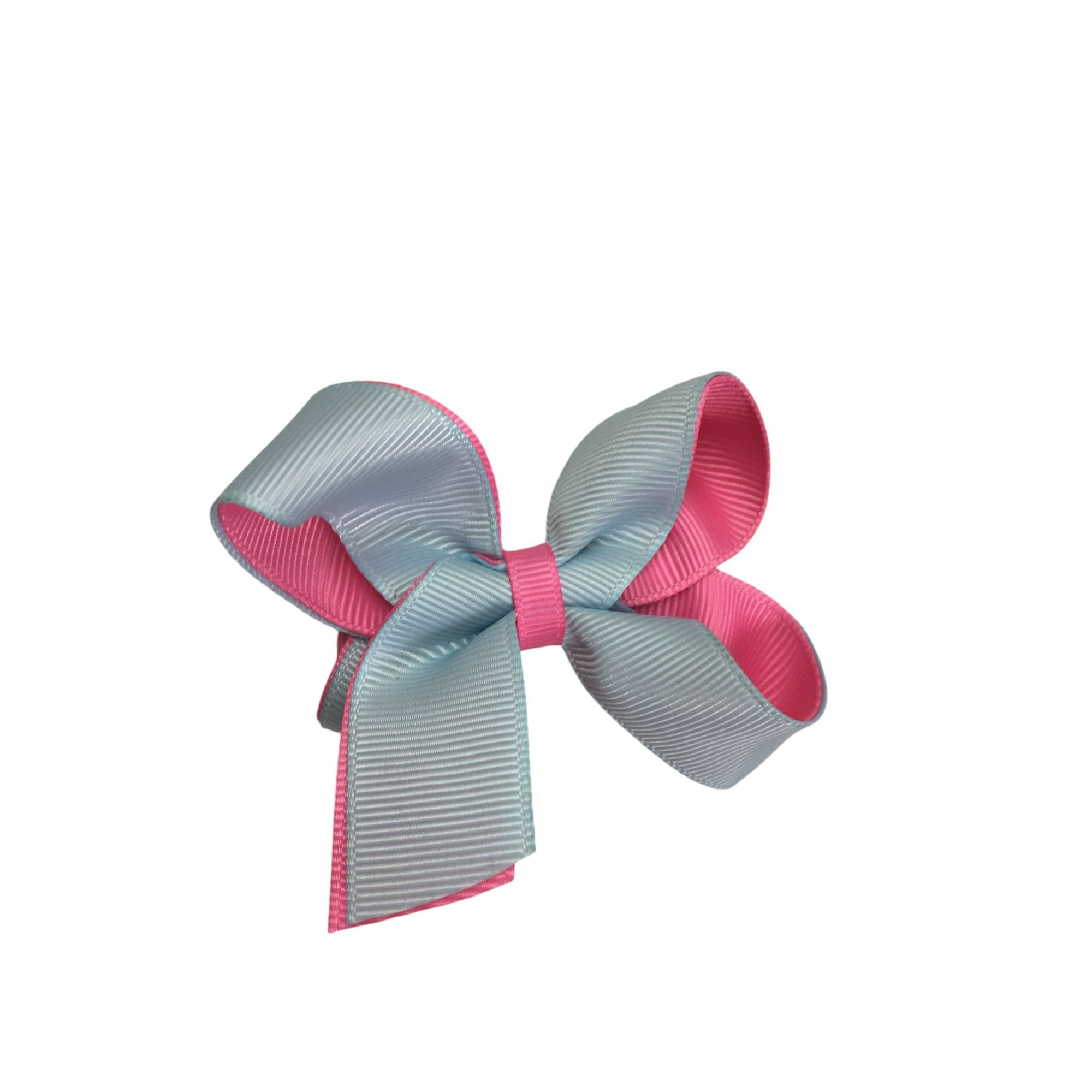 Pink & Blue Double Ribbon Bow Clip - Emmy & Belle