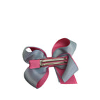 Pink & Blue Double Ribbon Bow Clip - Emmy & Belle