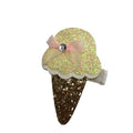 Lemon Yellow & Gold Glitter Ice cream Cone Clip - Emmy & Belle