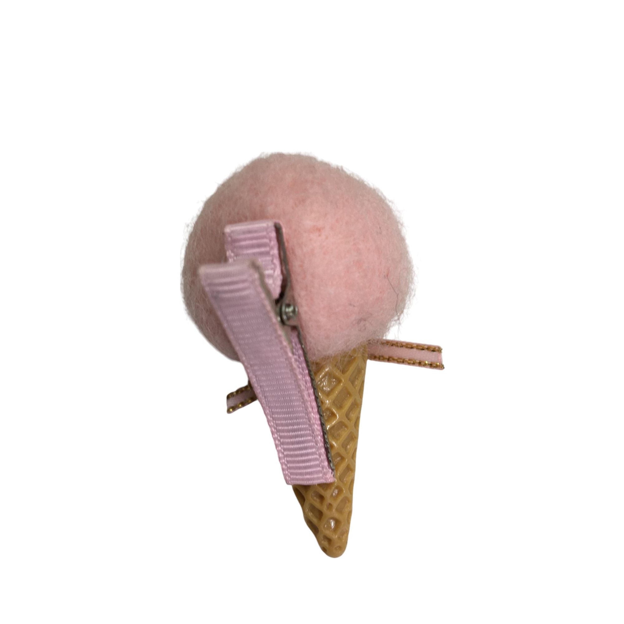 Pink Ice cream Cone Clip - Emmy & Belle