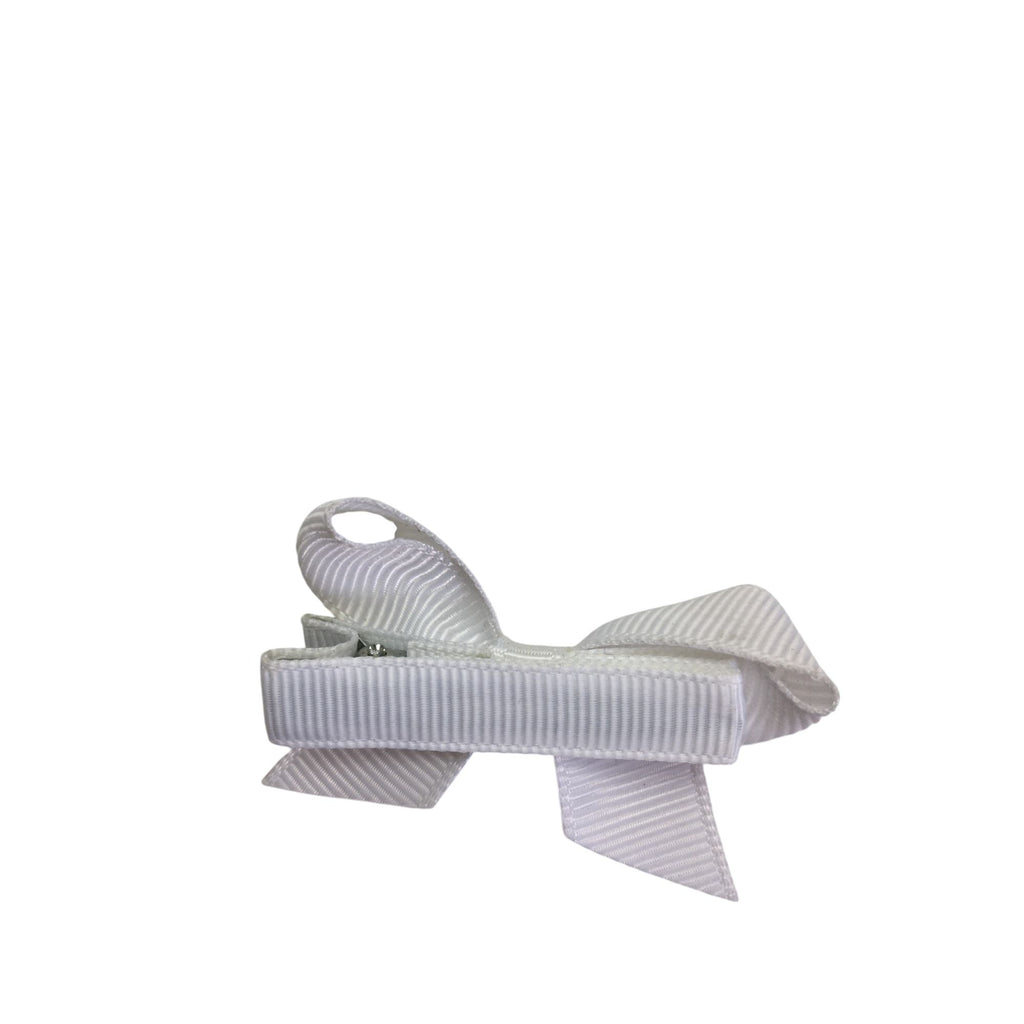 White Bow Barette - Emmy & Belle