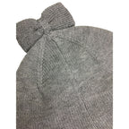3-6Y Grey Knit Bow Beanie - Emmy & Belle