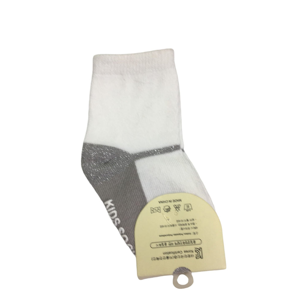 0-2Y White & Silver Glitter Mary Jane Socks - Emmy & Belle