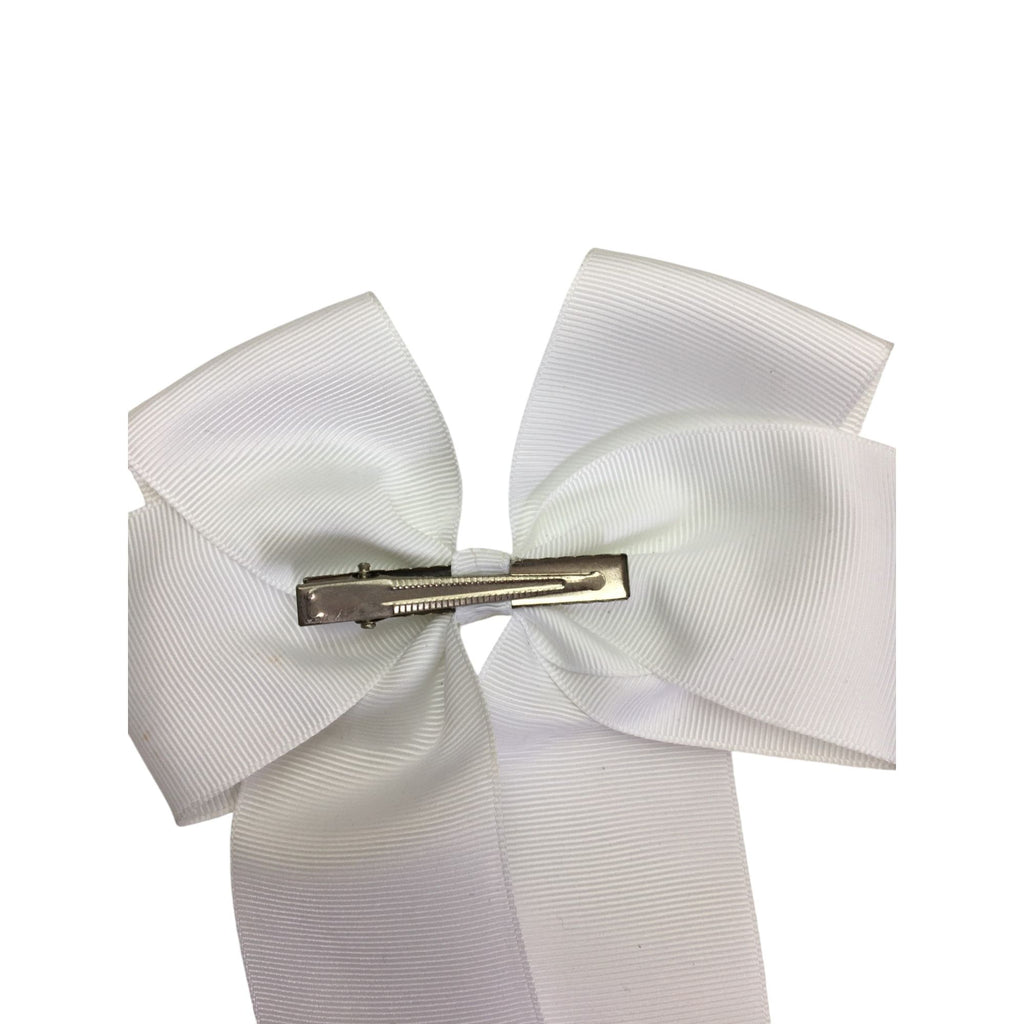 White Large Bow Clip - Emmy & Belle