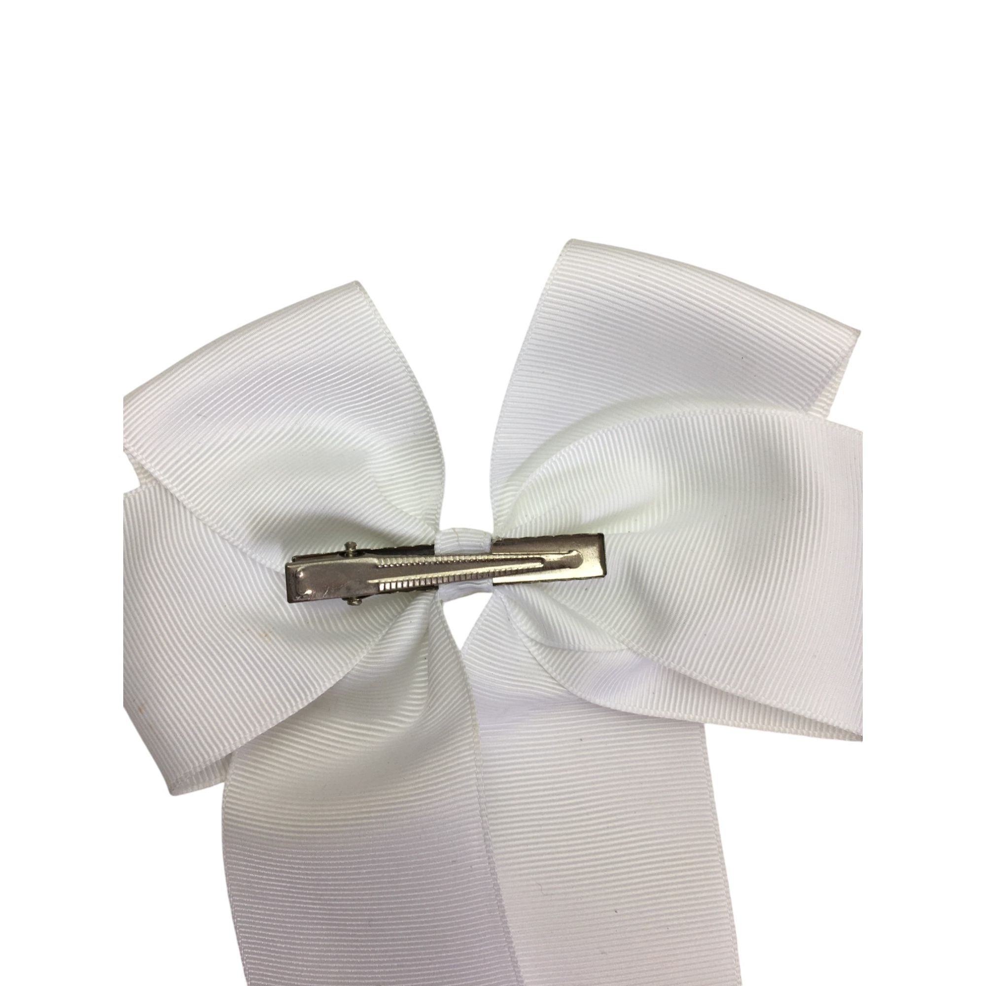 White Large Bow Clip - Emmy & Belle