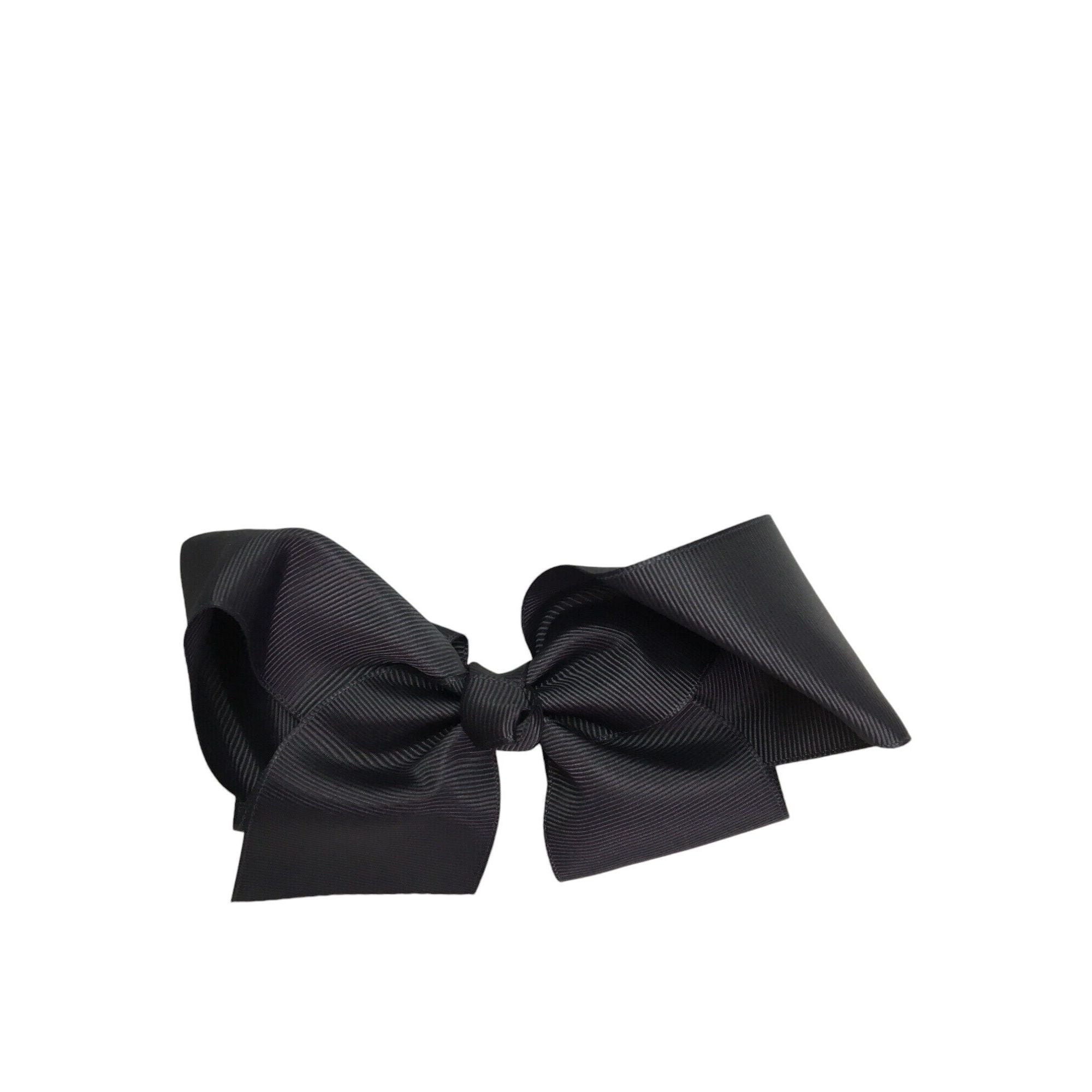 Grey-Black Large Bow Clip - Emmy & Belle