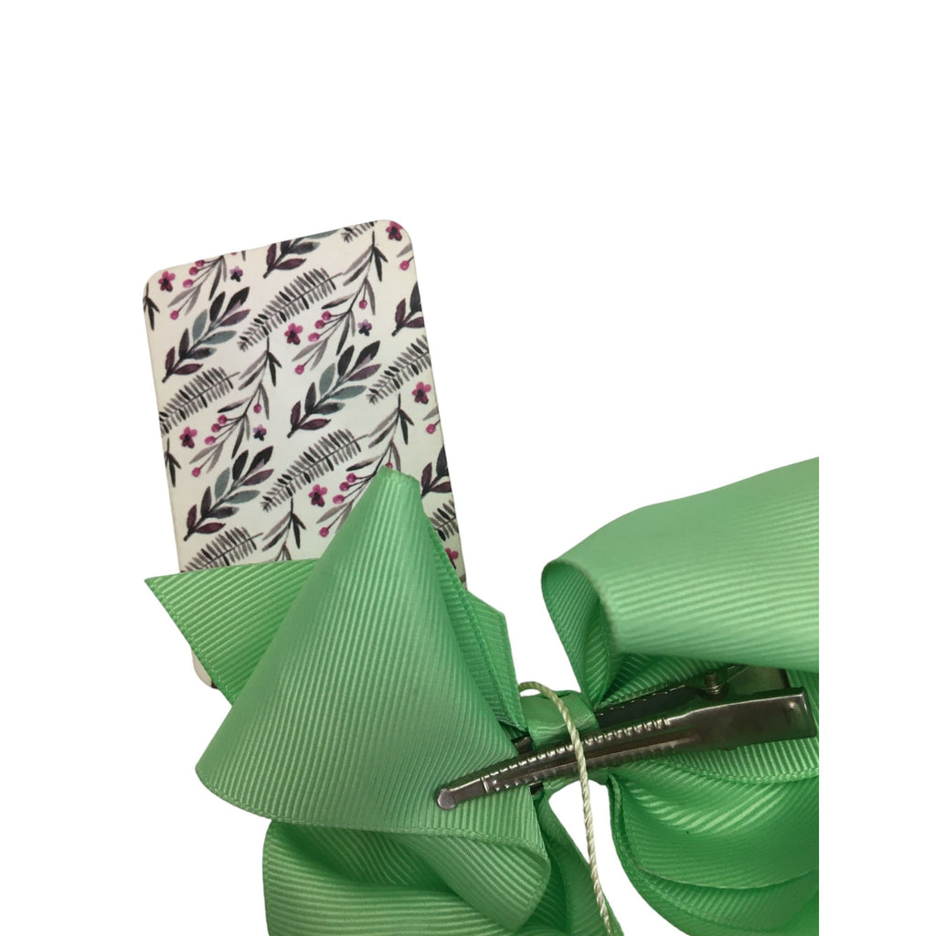 Green 3inch Bow Clip - Emmy & Belle