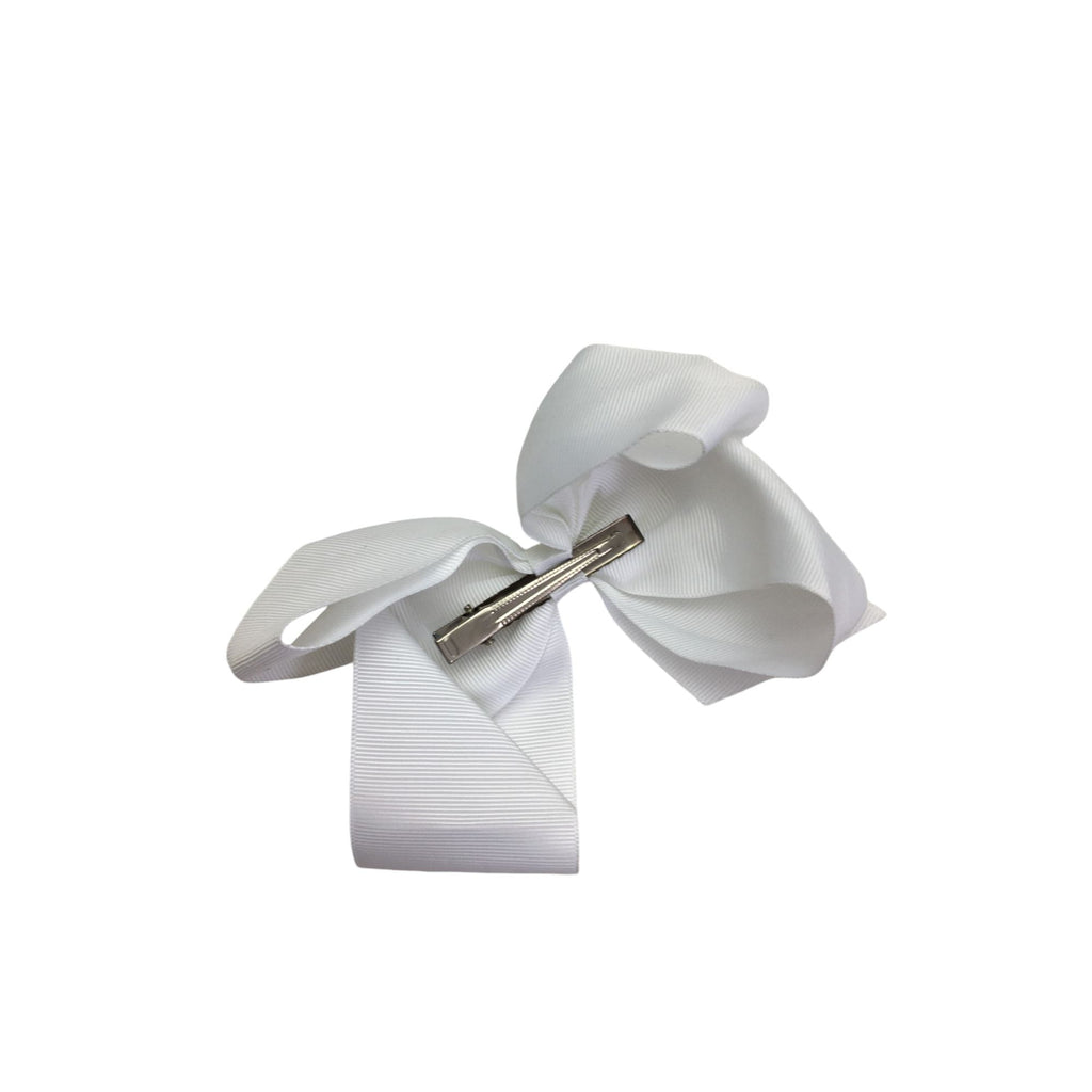 White Large Bow Clip - Emmy & Belle