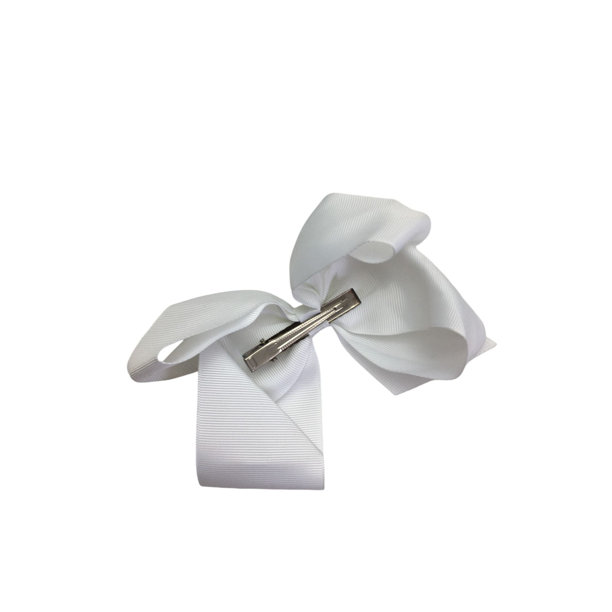 White Large Bow Clip - Emmy & Belle