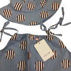 1Y Light Blue & Brown Strappy Circle Romper & Hat - Emmy & Belle