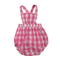 9M Pink & White Check Pinafore Romper - Emmy & Belle