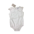 6M White Cotton Scalloped Collar Romper - Emmy & Belle