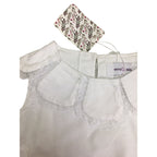 6M White Cotton Scalloped Collar Romper - Emmy & Belle