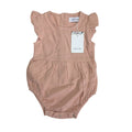 Newborn Peach-Pink Ruffle Sleeve Texture Romper - Emmy & Belle