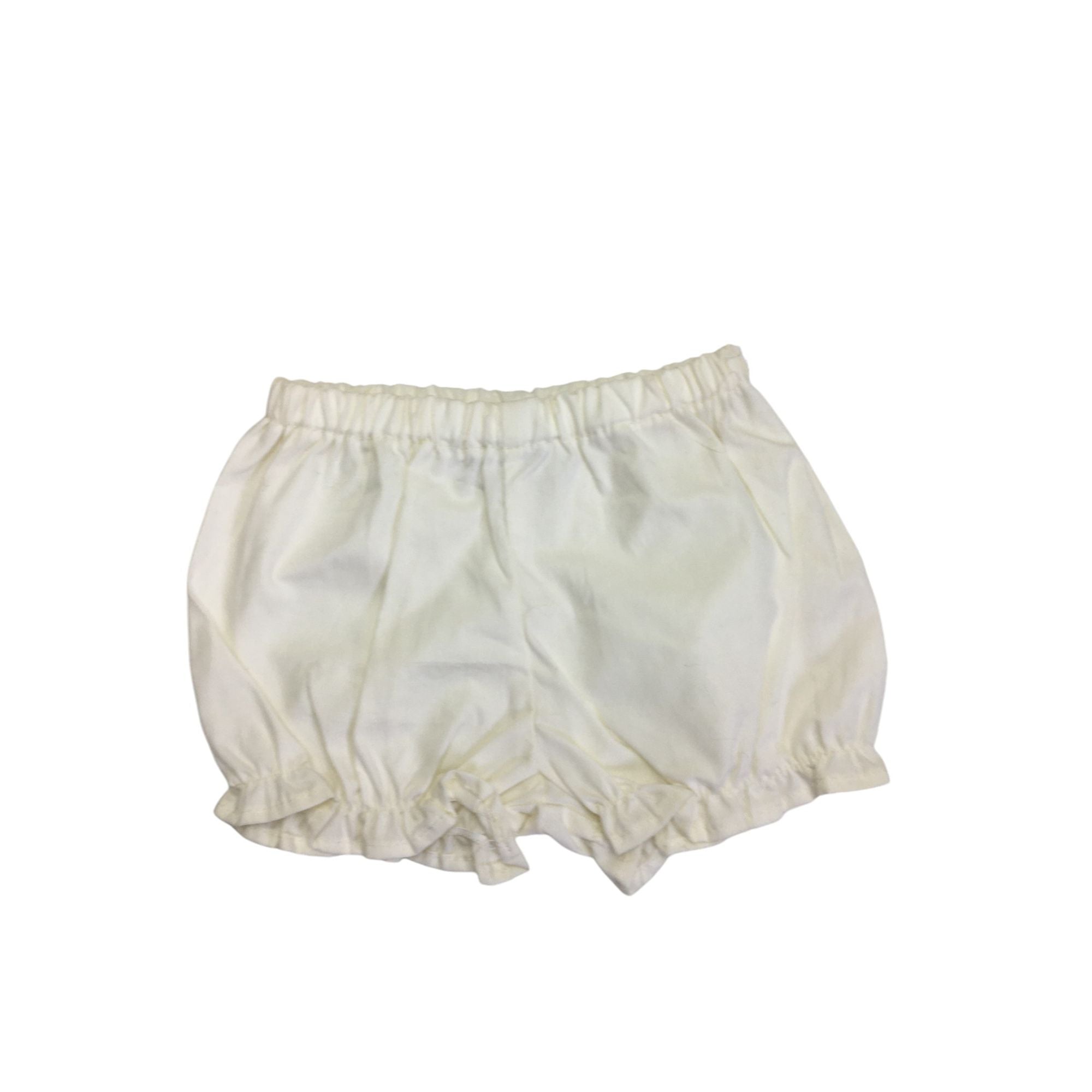 3-6M Cream Frill Cuffed Bloomer Shorts - Emmy & Belle