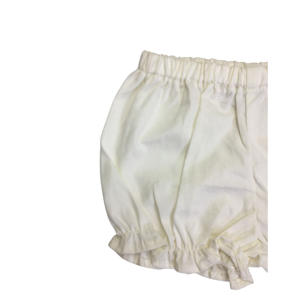 3-6M Cream Frill Cuffed Bloomer Shorts - Emmy & Belle