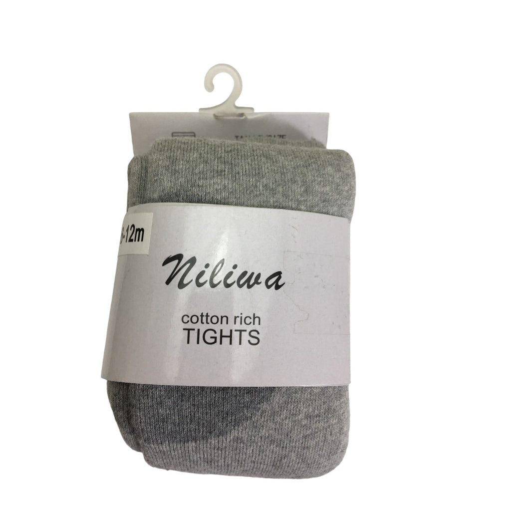 6-12M Light Grey Knit Stockings & Purple Knee - Emmy & Belle