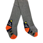 2-3Y Grey & Orange Cat Heel-toe Stockings - Emmy & Belle