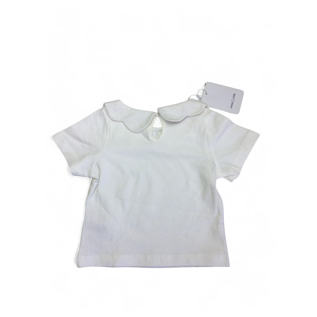 6-12M Cream Scalloped Peter Pan Collar Top - Emmy & Belle
