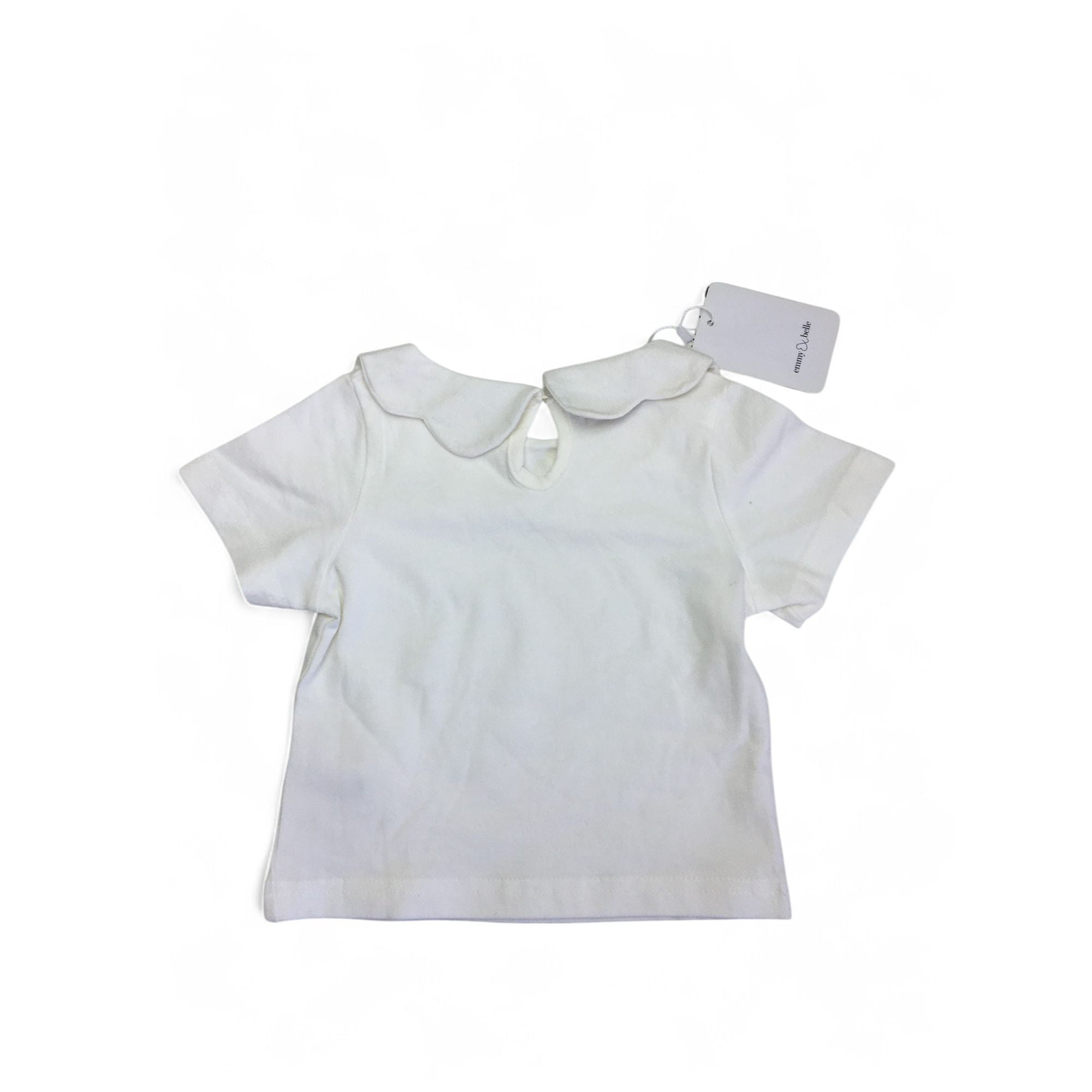 6-12M Cream Scalloped Peter Pan Collar Top - Emmy & Belle