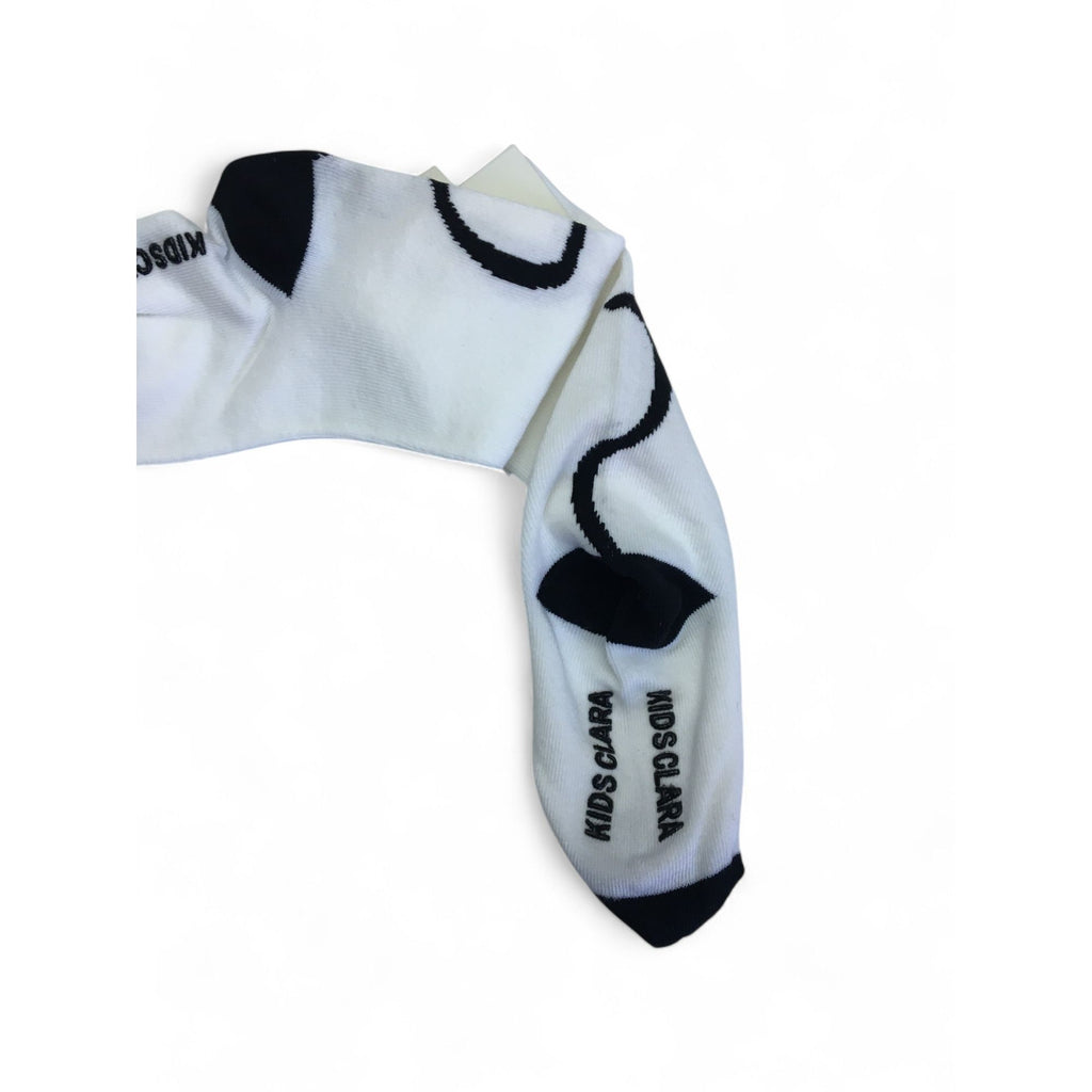 12-30M White & Black Cat Detail Non-Slip Sock - Emmy & Belle
