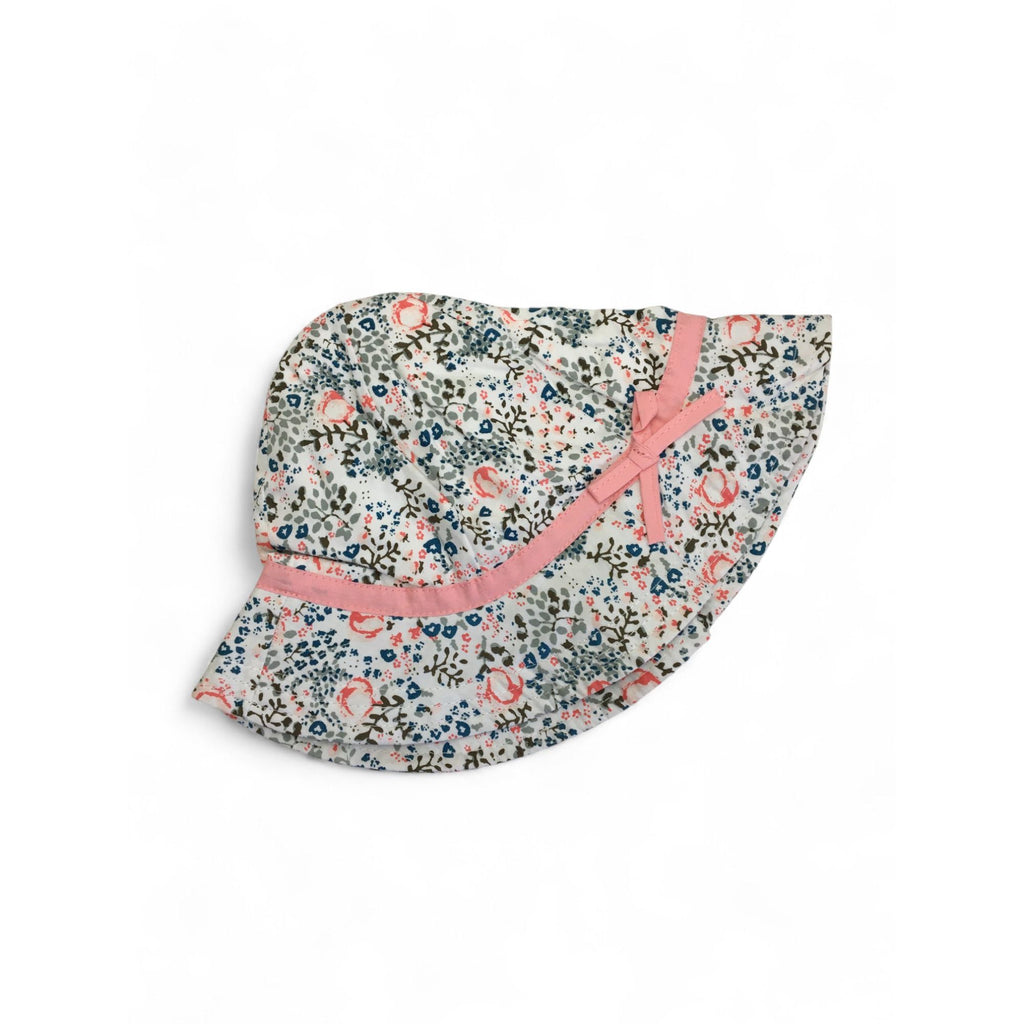 6-18M (48cm) White & Disty Floral Sun Hat - Emmy & Belle