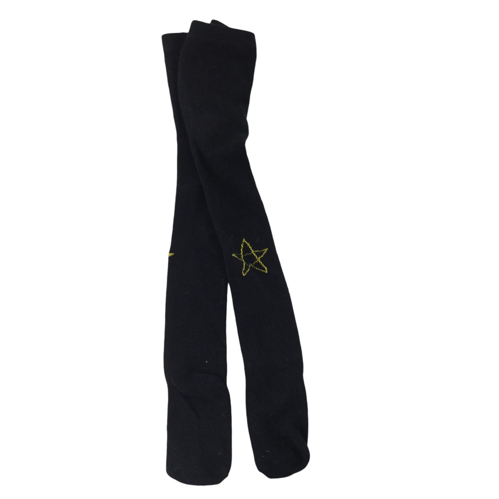 4-7Y Black & Gold Star Knit Stockings - Emmy & Belle