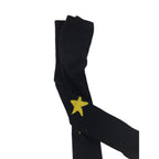4-7Y Black & Gold Star Knit Stockings - Emmy & Belle