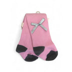 0-12M Pink & Grey Heel & Toe Knit Stockings - Emmy & Belle
