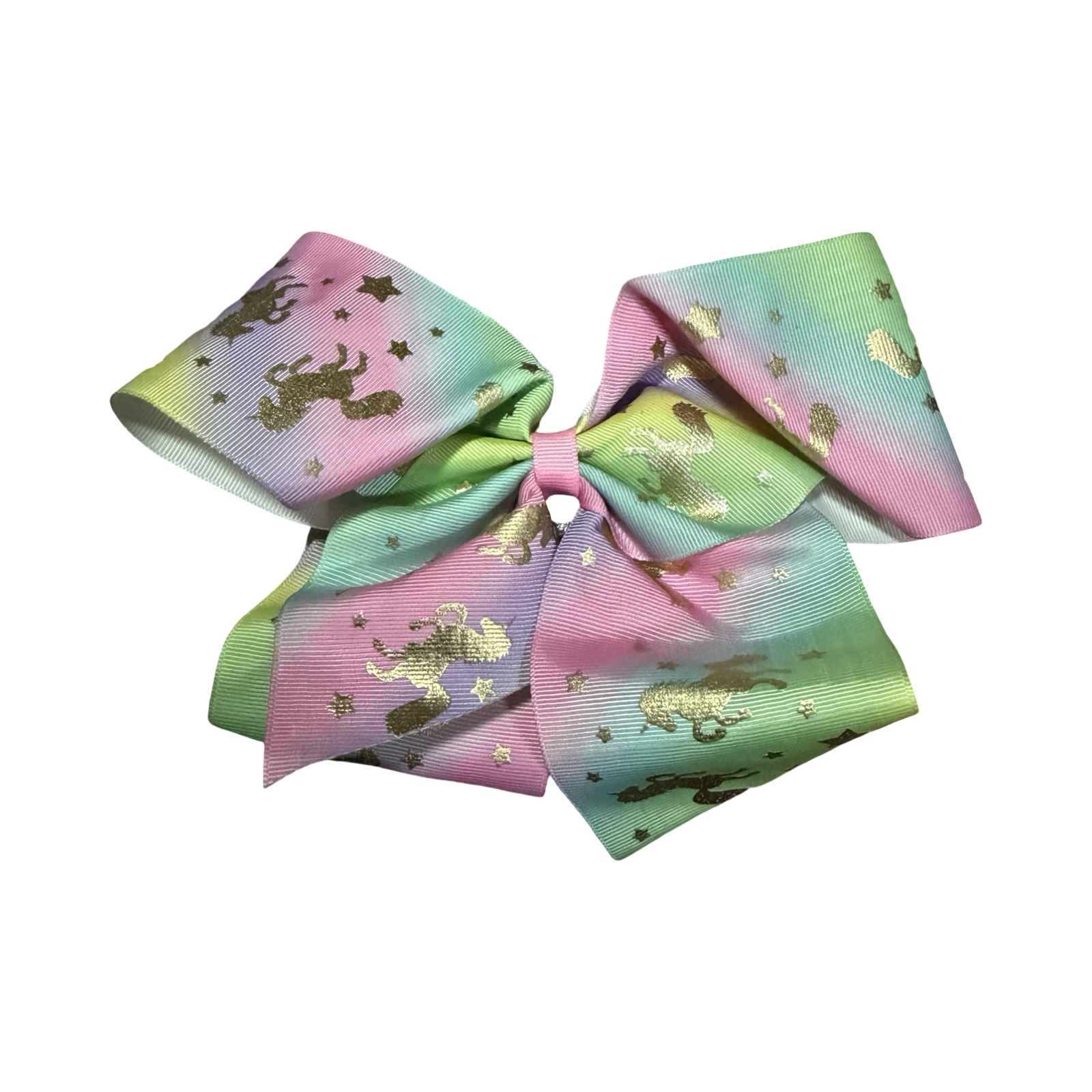 Jumbo hair bow - pastel & gold unicorns