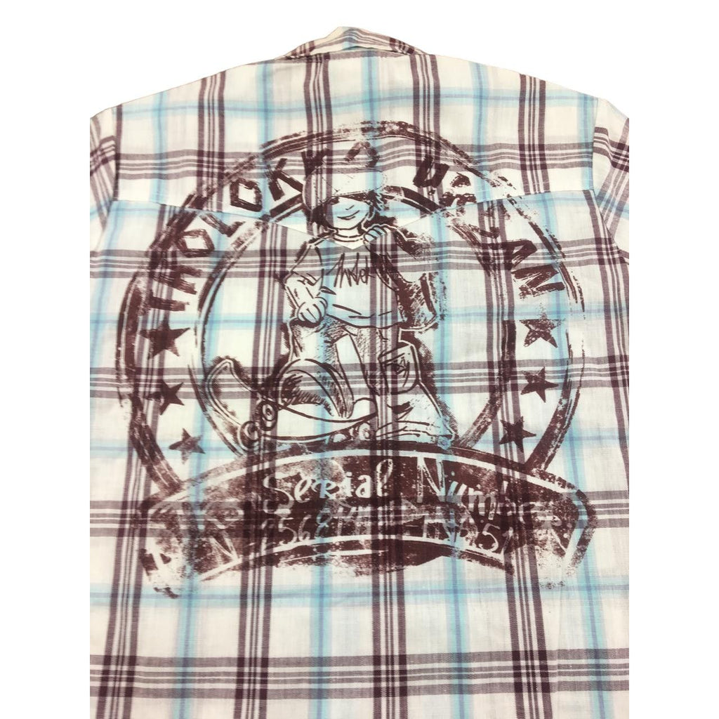 4Y White, Blue & Maroon Plaid Button Shirt - Tholokko